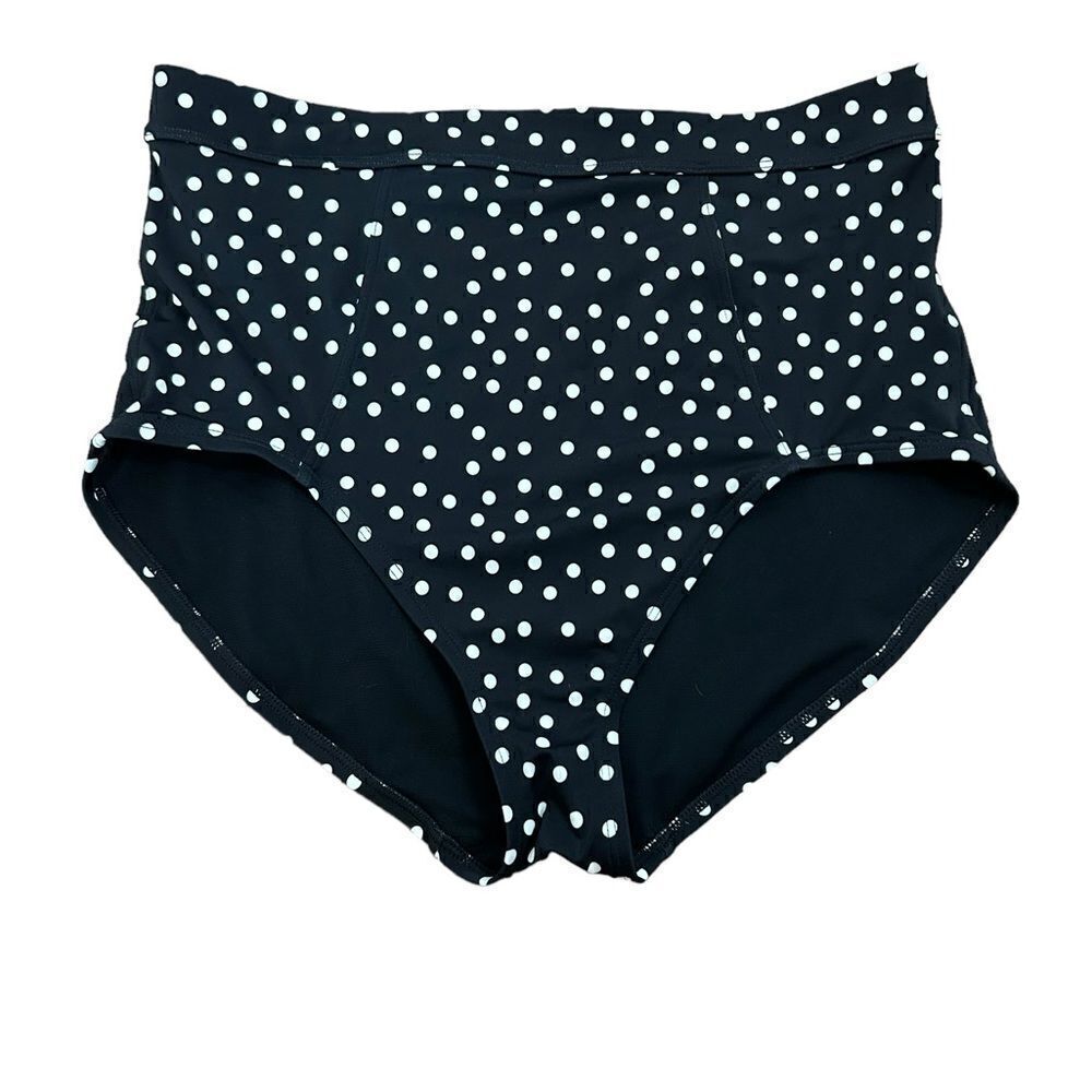 Adore Me Women’s Plus Black & White Retro Pin Up High Waisted Swim Bottom Sz 0X